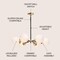 Jonathan Y Caleb Adjustable 6-Light 28" Brass Cluster Pendant Brass Gold/Black JYL9059B - alternate 4