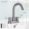 Anzzi Remnants 4 in. Centerset 2-Handle High-Arc Bathroom Sink Faucet in Brushed Nickel, Drain Assembly L-AZ300BN - alternate 2