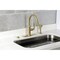 Kingston Brass Single-Handle Kitchen Faucet with Brass Side Sprayer, Brushed Brass KS2437KL - alternate 3