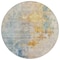 Homeroots 8' Linen Teal Blue And Copper Round Abstract Washable Indoor Outdoor Area Rug 605520 - alternate 4