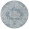 Homeroots 8' Blue Round Floral Medallion Washable Indoor Outdoor Area Rug 607898 - alternate 6