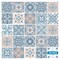 Homeroots 7" X 7" Baby Blue And Peach Mosaic Peel And Stick Removable Tiles 390811 - alternate 3