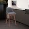 Armen Living Sicily 30in Swivel Walnut Wood Bar Stool in Gray Faux Leather LCSIBAWAGRY30 - alternate 4