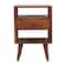 Homeroots 24" Chestnut Solid Wood One Drawer Nightstand 651579 - alternate 4