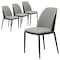 Leisuremod Tule Dining Side Chair, Black Frame with Light Grey Leather Seat, 4PK TCBL18LGR4 - alternate 1