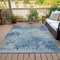 Homeroots 3' X 5' Teal Blue And Beige Abstract Washable Indoor Outdoor Area Rug 630897 - alternate 5