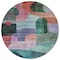 Homeroots 8' Green Purple And Blue Round Abstract Washable Indoor Outdoor Area Rug 604368 - alternate 3