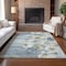 Homeroots 10' X 14' Denim Blue And Sky Blue Floral Washable Indoor Outdoor Area Rug 582751 - alternate 6