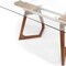 Homeroots 63" Clear And Brown Glass And Metal Self-Storing Leaf Double Pedestal Base Dining Table 555186 - alternate 2