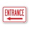 Signmission Entrance With Left Arrow, Heavy-Gauge Aluminum, 18" H, A-1824-25209 A-1824-25209 - alternate 1