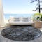 Homeroots 8' Graphite Charcoal And Silver Round Abstract Washable Indoor Outdoor Area Rug 587904 - alternate 6