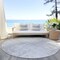 Homeroots 8' Silver And Gray Round Abstract Washable Indoor Outdoor Area Rug 587304 - alternate 5