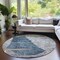 Homeroots 8' Blue Gray And Charcoal Round Abstract Washable Indoor Outdoor Area Rug 587574 - alternate 3