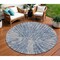 Homeroots 8' Blue Gray And Silver Round Abstract Washable Indoor Outdoor Area Rug 588006 - alternate 1