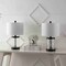 Jonathan Y Alexander 21" Modern Designer Iron/Water Glass LED Table Lamp w/ USB A+C Charging Ports, Black/C, 2PK JYL4058A-SET2 - alternate 4
