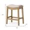 Homeroots 26" Beige and Natural Fabric and Solid Wood Backless Counter Height Bar Chair 632506 - alternate 5