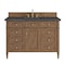 James Martin Vanities Brittany 48" Single Vanity, Pecan w/ 3 CM Parisien Bleu Silestone Top 655-V48-PCN-3PBL - alternate 1