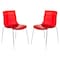 Leisuremod Astor Water Ripple Design Dining Chair, Transparent Red, 2PK AC20TR2 - alternate 1