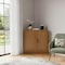 Homeroots 31in Natural Wood Corner Paneled Accent Cabinet With Two Doors 719672 - alternate 3