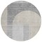 Homeroots 8' Silver Gray And Beige Round Geometric Washable Indoor Outdoor Area Rug 582730 - alternate 2