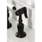 Kingston Brass Bridge Kitchen Faucet with Brass Sprayer, Matte Black KS3270BPLBS - alternate 4
