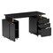 Homeroots 57" Black Wood and Stainless Steel Computer Desk With Three Drawers 723771 - alternate 1