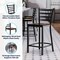 Flash Furniture HERCULES Black Ladder Back Metal Restaurant Counter Stool - Mahogany Wood Seat XU-DG697BLAD-24-MAHW-GG - alternate 4