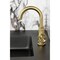 Kingston Brass One-Handle 1-Hole Bathroom Faucet with Knurled Handle, Deck Plate, and Push Pop-Up Drain KSD2217RKZ - alternate 2