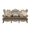 Homeroots 41" Champagne Cotton Blend Curved Floral Sofa And Toss Pillows 348222 - alternate 2