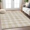 Homeroots 8' X 10' Beige And Gray Plaid Washable Indoor Outdoor Area Rug 595370 - alternate 4