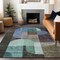 Homeroots 5' X 8' Brown Blue And Green Abstract Washable Indoor Outdoor Area Rug 604471 - alternate 4