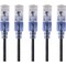 Monoprice Slim Cat6A Patch Cable, 5, Pack, 10 ft., Blk 15141 - alternate 1