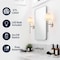 Jonathan Y Olivia 6.5 in. 1-Light Contemporary Traditional Candlestick Metal/Crystal LED Vanity Light w/Fabric JYL9920D - alternate 6