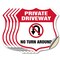 Signmission Private Driveway Shield Sign No Turn Aro, 6 inch X 6 inch, Vinyl Decal, 5PK SHI-D-5PACK-6-435 - alternate 1