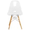 Leisuremod Dover Plastic Dining Side Chair with Wooden Legs, Clear, 2PK EP19CL2 - alternate 3