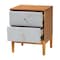 Baxton Studio Taylin Mid-Century Grey Corduroy and Oak Brown Wood 2-Drawer Nightstand 257-14145-ZORO - alternate 6