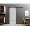 Sartodoors Sliding Barn Door with Hardware, Planum 0012 Matte Grey and Aluminum Strips, 6.6FT Rail Hangers Stu PLANUM0012BD-B-GRE-32 - alternate 1
