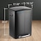 Happimess Marco Rectangular 10.6-Gallon Double Bucket Trash Can with Soft-Close Lid, Charcoal Black HPM1005B - alternate 2