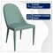 Leisuremod Seville Modern Leather Dining Side Chair with Iron Legs in Green, 4PK SC48G4 - alternate 5