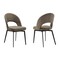 Armen Living Lucia Swivel Upholstered Dining Chair in Brown Fabric with Black Metal Legs - Set of 2 LCLUSICOBLK - alternate 1