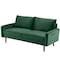 Homeroots Green Contemporary Velvet Sofa with Side Pockets 473445 - alternate 1