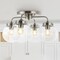 Jonathan Y Piper 18" 4-Light Farmhouse Rustic Iron/Glass LED Semi Flush Mount, Nickel/Clear JYL7569B - alternate 5