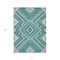 Homeroots 5' X 8' Teal Blue And Ivory Tribal Washable Indoor Outdoor Area Rug 598155 - alternate 3