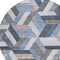 Homeroots 8' Blue Round Geometric Washable Indoor Outdoor Area Rug 608048 - alternate 7
