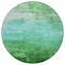 Homeroots 8' Green And Teal Blue Round Striped Washable Indoor Outdoor Area Rug 610885 - alternate 3