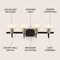 Jonathan Y Marais 29.75" 4-Light Iron/Glass Rustic Vintage LED Vanity Light, Black/Brass Gold JYL3529A - alternate 5