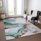 Homeroots 3' X 5' Teal Blue And Terra Cotta Abstract Washable Indoor Outdoor Area Rug 617878 - alternate 7