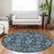 Homeroots 8' Teal Blue And Sky Blue Round Damask Washable Indoor Outdoor Area Rug 588198 - alternate 4