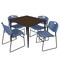 Regency Square Kahlo Breakroom Table W/ 4 Zeng Stack Chairs, 48 in W, 48 in L, Neo Walnut TPL4848NWBK44BE - alternate 1
