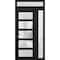 Vdomdoors Front Exterior Prehung FiberGlass Door Frosted Glass / Manux 8002 Matte Black / Sidelight and Trans MANUX8002EXD-BLK-W30+12 x H80+14-RH - alternate 3